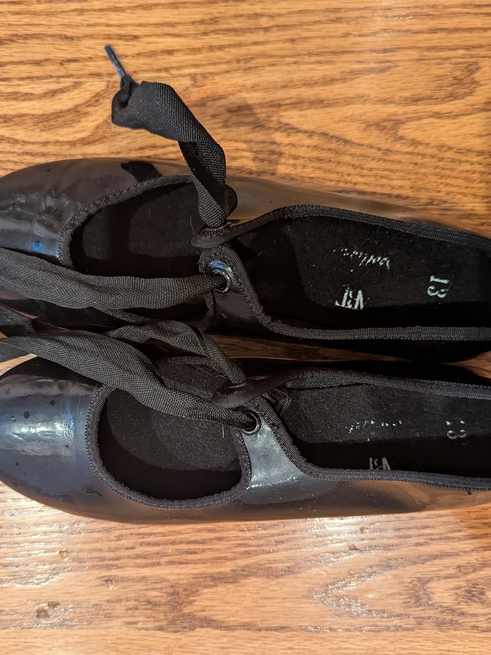 Black American Ballet Theatre Lace-Up Tap Shoes for Girls